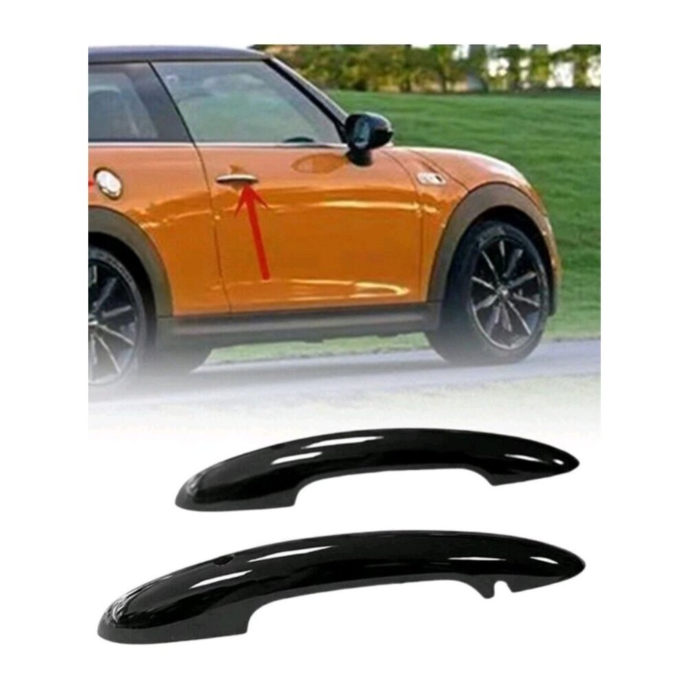 2x Glossy Black Door Handle Cover W Sensor Fit MINI COOPER F54 F55 F56 F57 F60NI